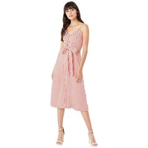 Jason Wu Striped Red and White Midi Dress Size 6